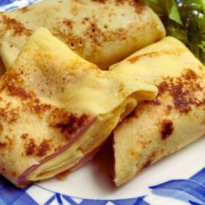 Crepe Rolls with Cheese and Pastrami