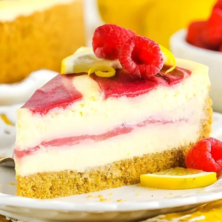 Lemon Raspberry Swirl Cheesecake
